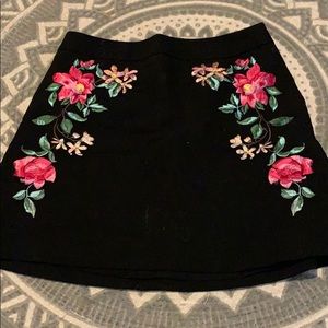 Floral black skirt